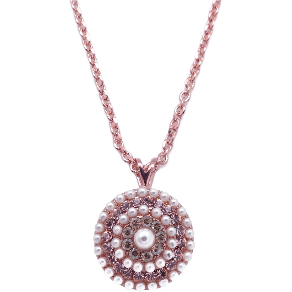 Mariana Cookie Dough Rose Gold Peach Pearl Mix Circle Pendant Necklace 1144 Nwt 55$